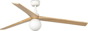 Lustra cu Ventilator aplicat cu telecomanda KLIM L 150cm, alb/ pin