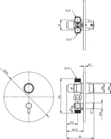 PRESS – Baterie pentru duș cu închidere automată & reglare a temperaturii BBH_048P Finisaj: Cromat 🚿✨
