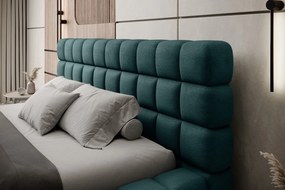 Pat tapitat cu somiera rabatabila si lada depozitare, 180x200 cm, ELTAP, BE-DIZ-MET-38AMO, Dizzle, metal/poliester, verde inchis