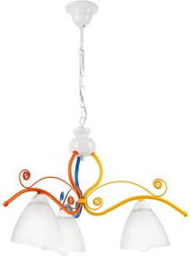 Lustră pe lanț RETRO 3xE27/60W/230V alb/colorat