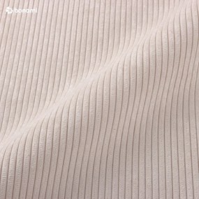 Colțar extensibil cu tapițerie reiată și șezlong pe partea stângă Micadoni Home Moghan, bej