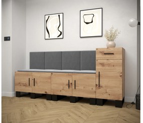 Set mobilier pentru hol Amanda 17 (Stejar artisan + gri închis). 1086004