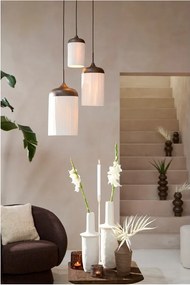 Lustră maro închis cu abajur textil ø 22 cm Dania – Light &amp; Living