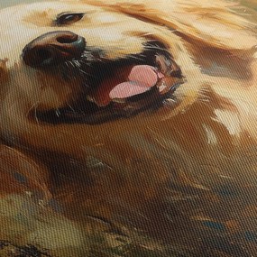 Tablou - Cățel fericit (cu ceas) (90x30 cm)