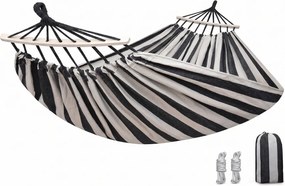 Hamac ZENVIO COMFORT 200x80 cm, gri-alb + geanta gratuita