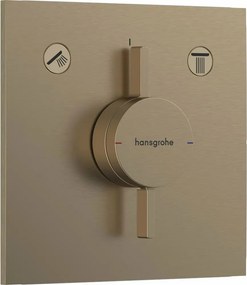 Baterie dus incastrata bronz periat Hansgrohe DuoTurn E 2 functii