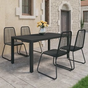 3060120 vidaXL Set mobilier de grădină, 5 piese, negru, ratan PVC