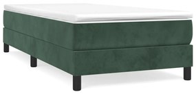 Pat box spring cu saltea, verde inchis, 100x200 cm, catifea Verde inchis, 25 cm, 100 x 200 cm