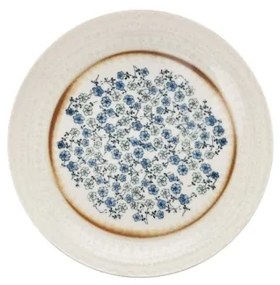 Set de veselă, 24 piese, porțelan, albastru/bej