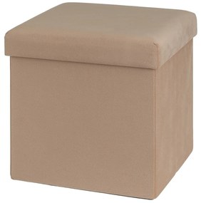 Taburet maro deschis cu tapițerie din catifea Estela – Casa Selección