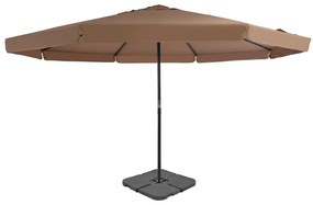vidaXL Umbrelă de soare de grădină, bază portabilă, taupe