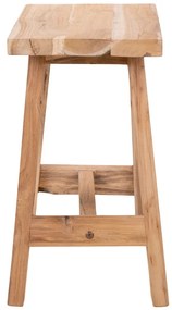 Taburet Barcelona, lemn de tec, natură, 50x25x45 cm