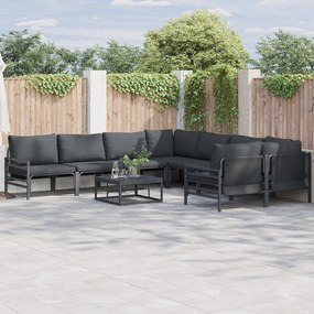 vidaXL Set de canapele pentru grădină 9 pcs Antracit Oţel
