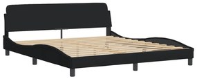 373227 vidaXL Cadru de pat cu tăblie, negru, 180x200 cm, textil