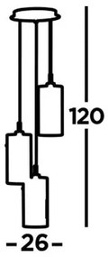 Lustră pe cablu Searchlight 2300-3SM DUO 3xE14/60W/230V antracit