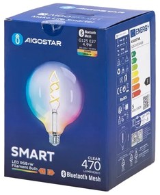 Bec LED RGBW Aigostar FILAMENT G125 E27/4,9W/230V 2700K