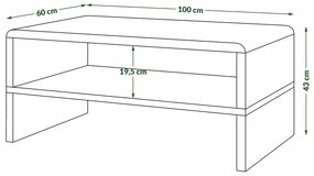 Mazzoni ROCK Alb Luciu/Beton Millennium - MĂSUȚĂ MODERNĂ CU RAFT