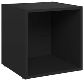 Set de dulapuri TV, 3 piese, negru, PAL 1, Negru