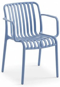 Scaun din plastic TREGO cu brate, albastru