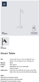 Veioza, lampa de masa design modern, 3-Step MOODMAKER OMARI alb 2112245001 NL