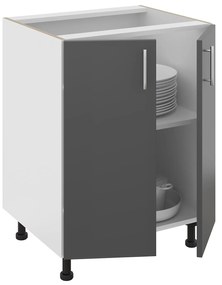 Corp Baza Karo, 2 Usi, Antracit/Alb, 60 x 50 x 80 cm