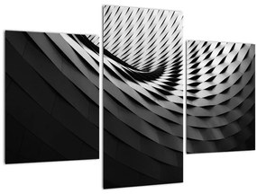 Tablou abstract - spirală alb neagră (90x60 cm)