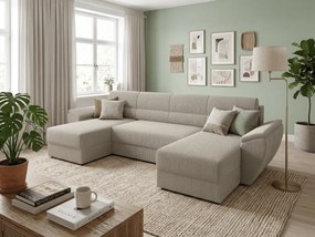 Coltar extensibil in forma de U TAVERO 321x140 cm, bej deschis