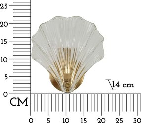 Aplică de perete aurie din sticlă Da Muro Shell – Mauro Ferretti