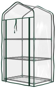 Outsunny Seră de Grădină rafturi 3 Nivele dim. 59L x 39l x 127H cm metal termolacuit Verde transparent | Aosom Romania