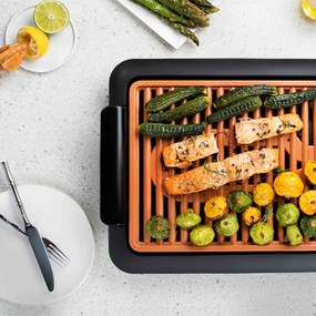 Gratar Oliver Voltz OV51015J, 1250W, 36x23cm, 2 zone, Acoperire antiaderenta, Negru