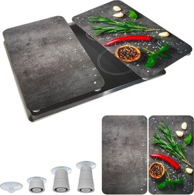 Protecții de aragaz 2 buc. din sticlă temperată 52x30 cm Rosemary - Maximex