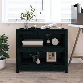 vidaXL Bibliotecă, negru, 80x35x68 cm, lemn masiv de pin