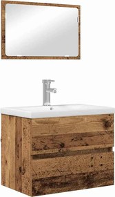 vidaXL Set de mobilier pentru baie 3 pcs Lemn Vechi Lemn compozit