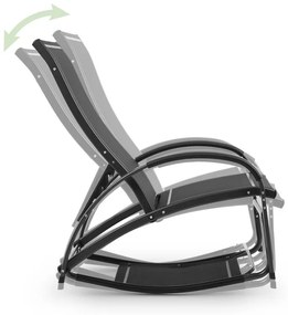 Beverly Wood, leagăn de soare, scaun balansoar, aluminiu, negru