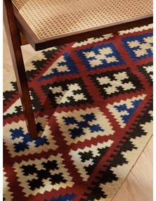 Covor tip traversă roșu reversibil, țesut manual din lână 60x190 cm Kamal Rami – Nouristan