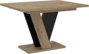 Masă lemn masiv Dining extensibilă BellaVista 120/160x90 cm Negru Artizanal