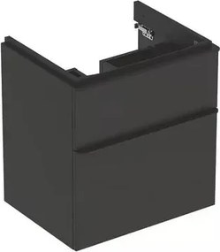Dulap baza pentru lavoar suspendat Geberit Smyle Square lava gri inchis 2 sertare 59 cm