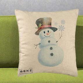Perna Decorativa Om de Zapada cu Joben si Vasc, 40x40 cm, Bej, Husa Detasabila, Perna Inclusa, BEKZ®