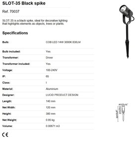 Proiector LED de exterior cu tarus IP65 SLOT-35
