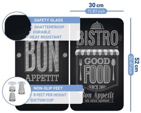 Set 2 protecții din sticlă pentru aragaz Wenko Bon Appetit, 52 x 30 cm