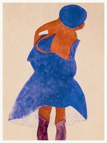 Reproducere Girl in a Blue Coat, Egon Schiele