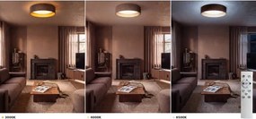 Brilagi-LED cu dimmer VELVET SM. VARI 36W/230V 3000-6500K Ø55 cm maro/auriu +telecomandă