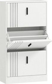 HOMCOM Dulap pentru încălțăminte dulap pantofi cu 3 uși rabatabile 18 perechi capacitate mare din lemn 63 x 24 x 117 cm alb | Aosom Romania