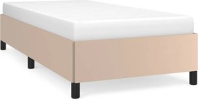 vidaXL Cadru de pat, cappuccino, 90x190 cm, piele ecologică