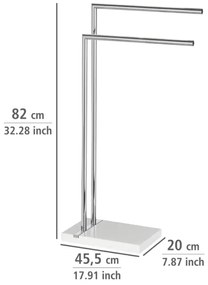 WENKO 20487100 - Suport pentru prosoape NOBLE, 45,5 x 82 cm, crom lucios/alb
