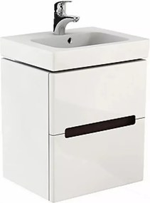 Set dulap baza suspendat Geberit Modo alb lucios 2 sertare si lavoar 50 cm