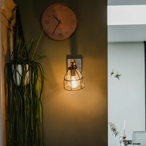 Aplică industrială gri închis cu lemn reglabil - Arthur