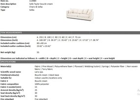 Canapea confortabila design elegant LUX Taylor crem 113984 HZ