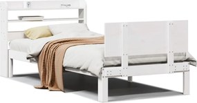 vidaXL Cadru de pat cu tăblie fără saltea, alb, 100x200 cm