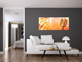 Tablou - Microfon retro (120x50 cm)